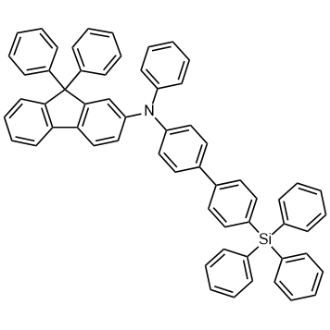 N,9,9-三苯基-N-(4'-(三苯基甲硅烷基)-[1,1'-联苯]-4-基)-9H-芴-2-胺结构式