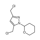 3,5-bis(chloromethyl)-1-(oxan-2-yl)pyrazole Structure