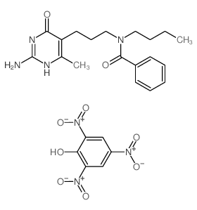 N-[3-(2-amino-4-methyl-6-oxo-3H-pyrimidin-5-yl)propyl]-N-butyl-benzamide; 2,4,6-trinitrophenol结构式