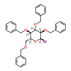 2,3,4,6-四-O-苄基-alpha-D-吡喃葡萄糖基溴化物结构式