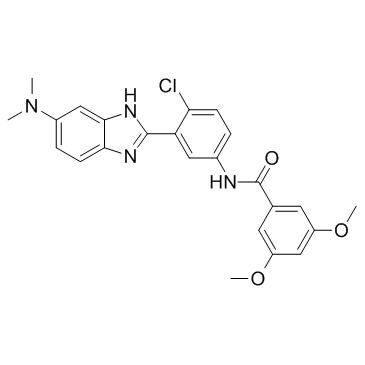 N-[4-氯-3-[5-(二甲基氨基)-1H-苯并咪唑-2-基]苯基]-3,5-二甲氧基苯甲酰胺结构式