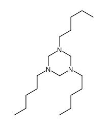 hexahydro-1,3,5-tripentyl-1,3,5-triazine structure