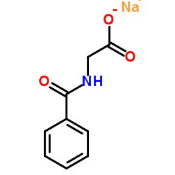 Sodium (benzoylamino)acetate structure