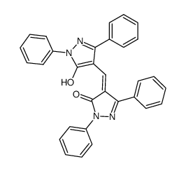 2,5,2',5'-tetraphenyl-1,2,2',4'-tetrahydro-4,4'-methanylylidene-bis-pyrazol-3-one结构式
