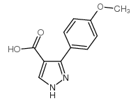 3-(4-甲氧基-苯基)-1H-吡唑-4-羧酸结构式