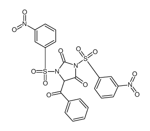 5-benzoyl-1,3-bis[(3-nitrophenyl)sulfonyl]imidazolidine-2,4-dione结构式