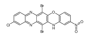 6,13-dibromo-10-chloro-2-nitro-14H-quinoxalino[2,3-b]phenoxazine结构式