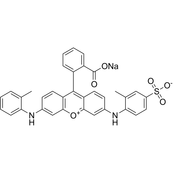 hydrogen 9-(2-carboxylatophenyl)-3-(2-methylanilino)-6-(2-methyl-4-sulphoanilino)xanthylium, monosodium salt picture
