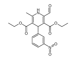 diethyl 2-methyl-4-(3-nitrophenyl)-6-formyl-1,4-dihydropyridine-3,5-dicarboxylate Structure