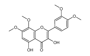 3,5-dihydroxy-7,8,3',4'-tetramethoxyflavone结构式