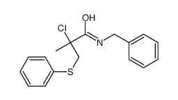 N-benzyl-2-chloro-2-methyl-3-phenylsulfanylpropanamide Structure