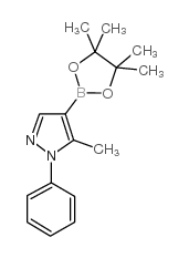 5-甲基-1-苯基-4-(4,4,5,5-四甲基-1,3,2-二氧硼烷)吡唑结构式