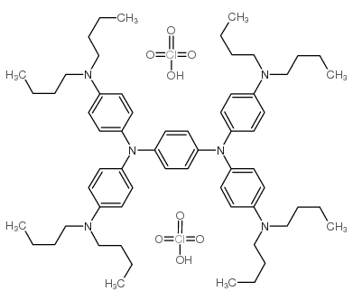 N3,N3,N6,N6-四[4-(二丁基氨基)苯基]-1,4-环己二烯-3,6-二铵高氯酸盐 (1:2)结构式