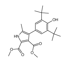 4-(3,5-Di-tert-butyl-4-hydroxy-phenyl)-5-methyl-1H-pyrrole-2,3-dicarboxylic acid dimethyl ester Structure