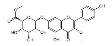methyl (2S,3S,4S,5R,6S)-3,4,5-trihydroxy-6-((5-hydroxy-2-(4-hydroxyphenyl)-3-methoxy-4-oxo-4H-chromen-7-yl)oxy)tetrahydro-2H-pyran-2-carboxylate结构式
