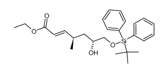 (4R,6R)-7-(tert-butyldiphenylsilyloxy)-6-hydroxy-4-methylhept-2E-enoic acid ethyl ester Structure