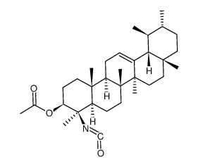 3-β-acetoxy-4-β-isocyanato-24-norurs-12-ene Structure