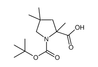 1-(叔-丁氧羰基)-2,4,4-三甲基吡咯烷-2-羧酸结构式