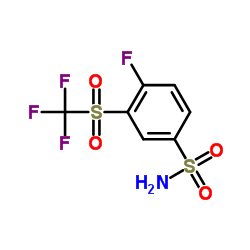 4-氟-3-[(三氟甲基)磺酰基]苯磺酰胺结构式