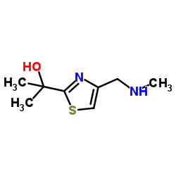 α,α-二甲基-4-[(甲基氨基)甲基]-2-噻唑甲醇结构式
