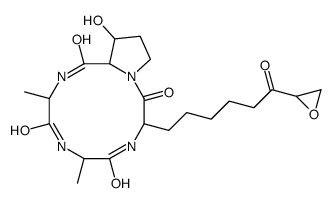 13-hydroxy-6,9-dimethyl-3-[6-(oxiran-2-yl)-6-oxohexyl]-1,4,7,10-tetrazabicyclo[10.3.0]pentadecane-2,5,8,11-tetrone Structure