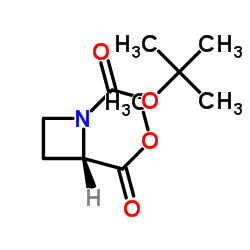 (S)-1-叔丁氧羰基-氮杂环丁烷-2-甲酸甲酯结构式