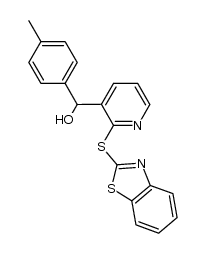 2-(benzothiazol-2-ylthio)-3-[hydroxy(4-methylphenyl)methyl]pyridine结构式