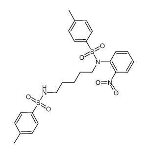 4-methyl-N-(5-((4-methylphenyl)sulfonamido)pentyl)-N-(2-nitrophenyl)benzenesulfonamide结构式