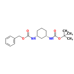 苄基((1R,3S)-环己烷-1,3-二基)二氨基甲酸叔丁酯结构式