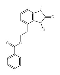 4-[2-(苯甲酰氧基)乙基]-3-氯-1,3-二氢-2h-吲哚-2-酮结构式