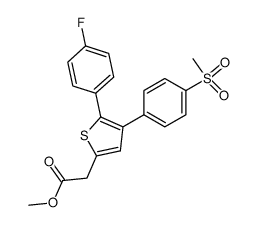 methyl 5-(4-fluorophenyl)-4-[4-(methylsulfonyl)phenyl]thiophene-2-acetate Structure