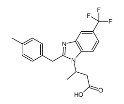 3-[2-[(4-methylphenyl)methyl]-5-(trifluoromethyl)benzimidazol-1-yl]butanoic acid Structure