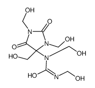 1,3-bis(hydroxymethyl)-1-[1,3,4-tris(hydroxymethyl)-2,5-dioxoimidazolidin-4-yl]urea结构式