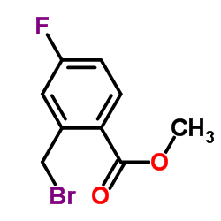2-溴甲基-4-氟苯甲酸甲酯结构式