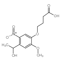 4-[4-(1-羟乙基)-2-甲氧基-5-硝基苯氧基]丁酸结构式