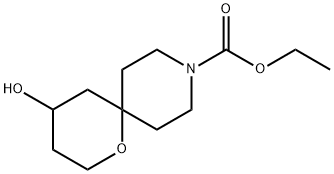 4-羟基-1-氧杂-9-氮杂螺[5.5]十一烷-9-甲酸乙酯结构式
