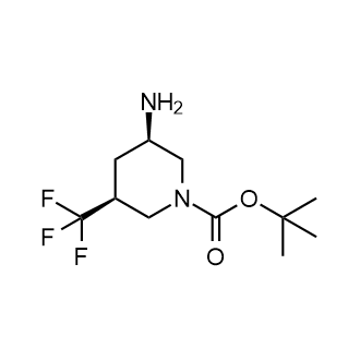 (3R,5S)-3-氨基-5-(三氟甲基)哌啶-1-羧酸叔丁酯结构式