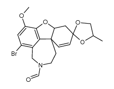 4a,5,9,10,11,12-hexhydro-1-bromo-3-methoxy-11-formyl-6H-benzofuro[3a,3,2-ef][2]benzazepin-6-propylene ketal结构式
