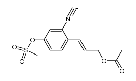 (E)-3-(2-isocyano-4-((methylsulfonyl)oxy)phenyl)allyl acetate Structure