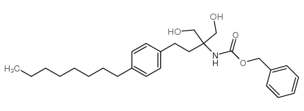 [1,1-双(羟基甲基)-3-(4-辛基苯基)丙基]氨基甲酸苯基甲酯结构式