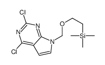 2,4-二氯-7-(2-三甲基锡乙氧基甲基)-7H-吡咯并[2,3-d]嘧啶结构式