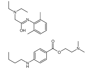 2-(diethylamino)-N-(2,6-dimethylphenyl)acetamide,2-(dimethylamino)ethyl 4-(butylamino)benzoate结构式