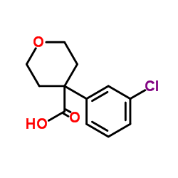 4-(3-氯苯基)四氢-2H-吡喃-4-羧酸结构式