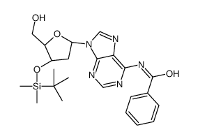 N-(9-((2R,4S,5R)-4-((叔丁基二甲基硅烷基)氧基)-5-(羟甲基)四氢呋喃-2-基)-9H-嘌呤-6-基)苯甲酰胺结构式