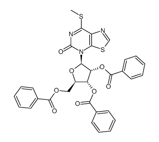(2R,3R,4R,5R)-2-((benzoyloxy)methyl)-5-(7-(methylthio)-5-oxothiazolo[5,4-d]pyrimidin-4(5H)-yl)tetrahydrofuran-3,4-diyl dibenzoate结构式
