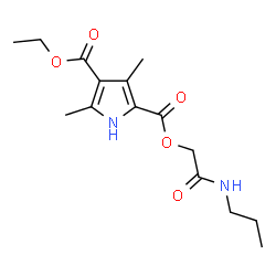 1H-Pyrrole-2,4-dicarboxylicacid,3,5-dimethyl-,4-ethyl2-[2-oxo-2-(propylamino)ethyl]ester(9CI)结构式