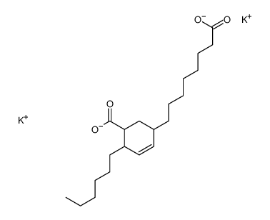 5(或6)-羧基-4-已基-2-环已烷基-1-辛酸二钾盐结构式