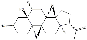 3β,5-Dihydroxy-6β-methyl-5α-pregnan-20-one结构式