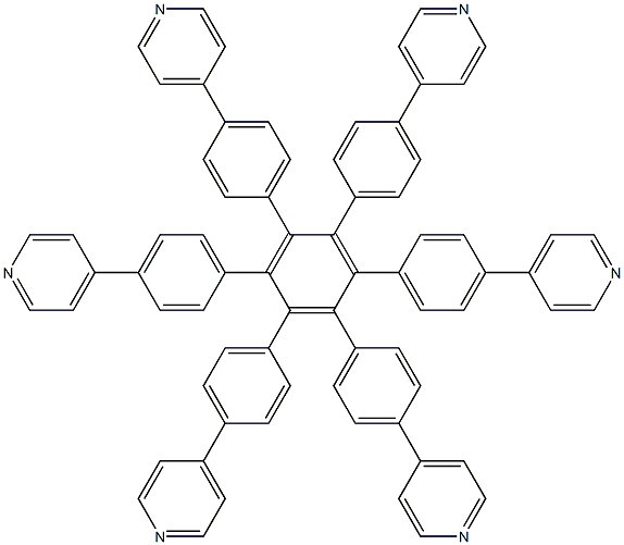 4,4'-(3',4',5',6'-四(4-(吡啶-4-基)苯基)-[1,1':2',1''-三联苯基]-4,4''-二基)二吡啶结构式