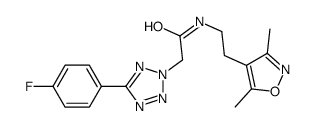 2H-Tetrazole-2-acetamide,N-[2-(3,5-dimethyl-4-isoxazolyl)ethyl]-5-(4-fluorophenyl)-(9CI) Structure